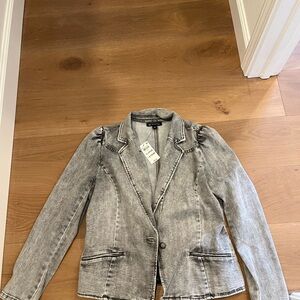 NWT INC International Concepts Gray Denim Jacket